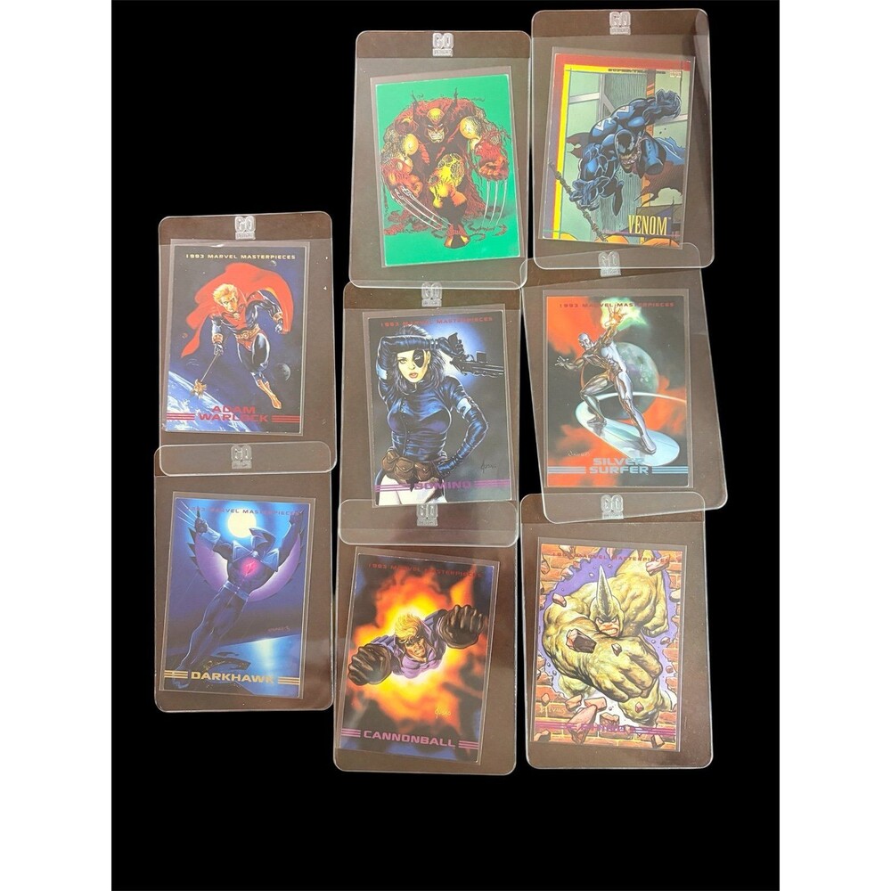 1993 Marvel Masterpieces Card Lot of 8 Venom Wolverine Silver Surfer Adam Warloc